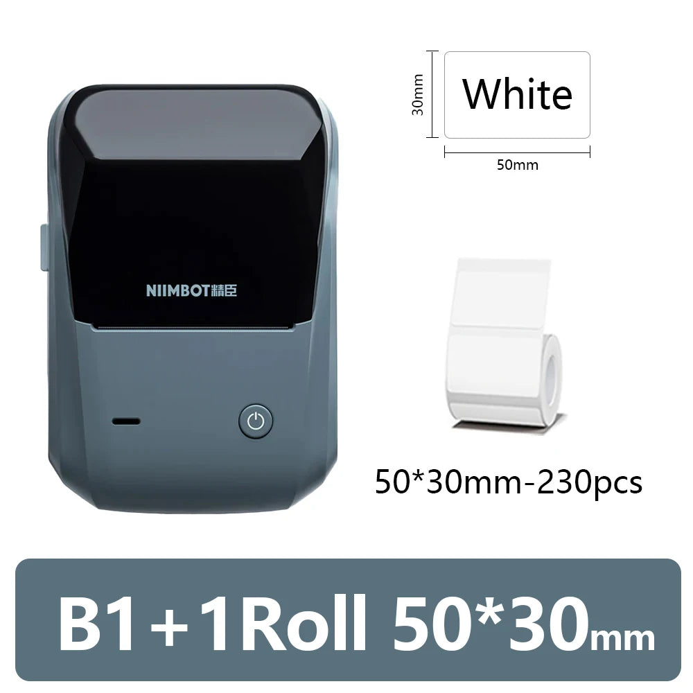 Niimbot B1 Mini Portable Thermal Printer Adhesive Label Printer Sticker Labels Labeler Bluetooth Labeling Machine Without Ink
