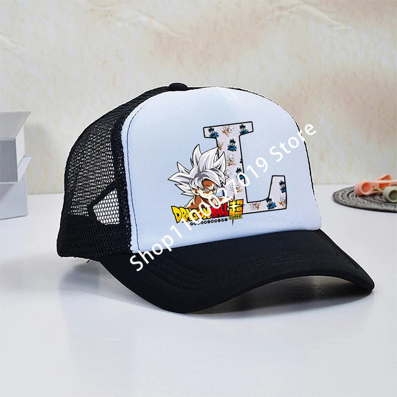Dragon Ball Goku Boys Child Baseball Caps Letters Printed Children Breathable Mesh Hat Cute Cartoon Anime Sunbonnet Kids Gifts