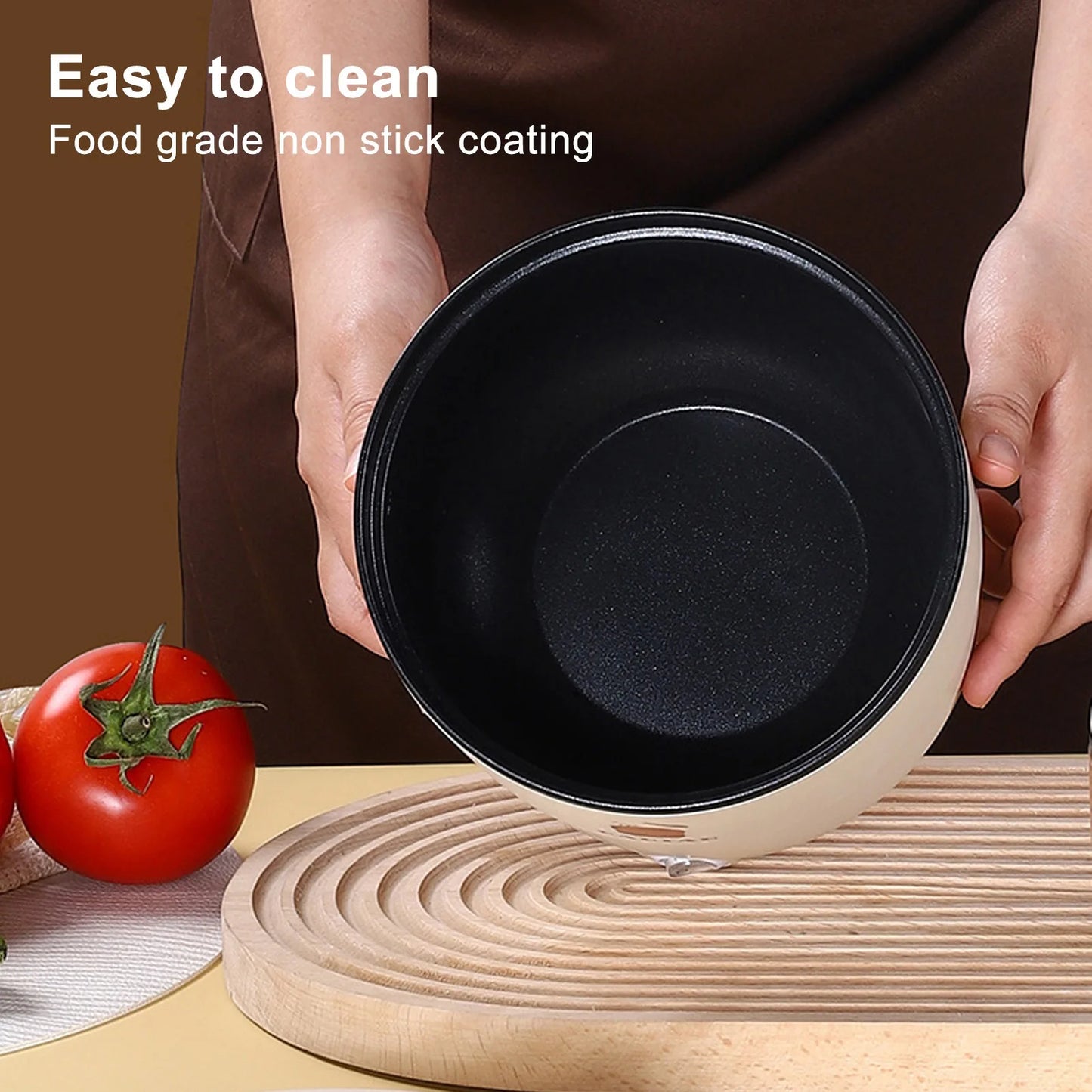 Electric Rice Cooker Multifunctional 1.8L Double Layers Anti Scald Anti Stick Electric Cooking Pot for Noodles Soup Stewing Stea