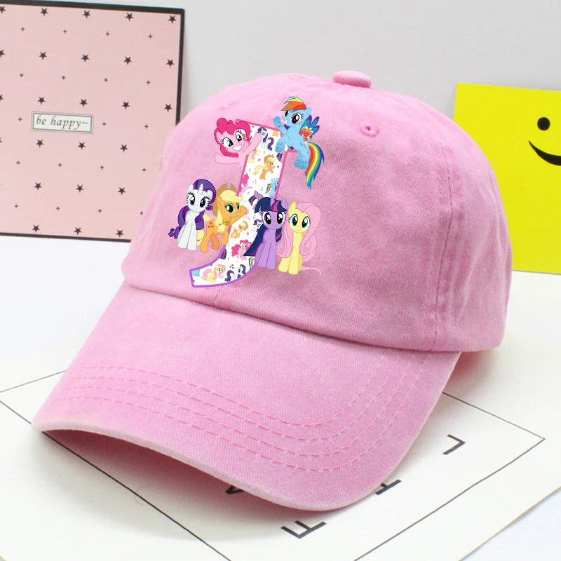 My Little Ponys Baseball Cap Women Anime Unicorn Letter A-Z Sun Hat New Outdoor Sport Travel Sunbonnet Adult Retro Headgear Gift