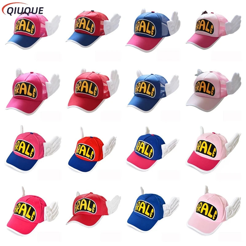 Adults / Kids Anime Dr.Slump Cosplay Caps Arale Baseball Cap Angel Wings Hats Candy Color Breathable Mesh / Canvas Hat