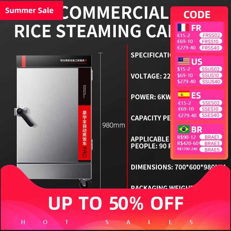 Steam Rice Cabinet Commercial Gas Electric Warmer Cooker Box Fully Automatic Hot Sale Professional Hotels High Quality Machine