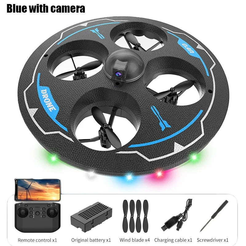 Drone with Camera Aircraft UAV Ufo Intelligent Obstacle Avoidance Aerial Foam Mini RC Helicopter Dron Toys for Kids Christmas