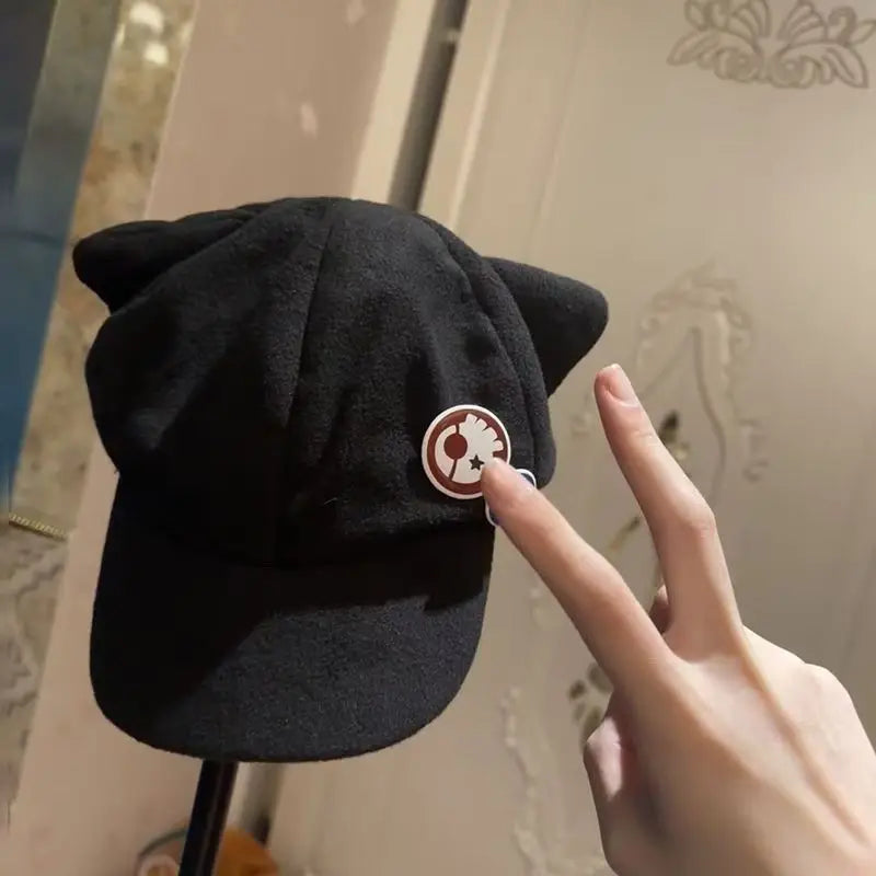 Shikinami Asuka Rangure Cat Ear Polar Fleece Hat Girls Cute Cap Anime Baseball Caps Cosplay Accessories Party Accessories Gifts