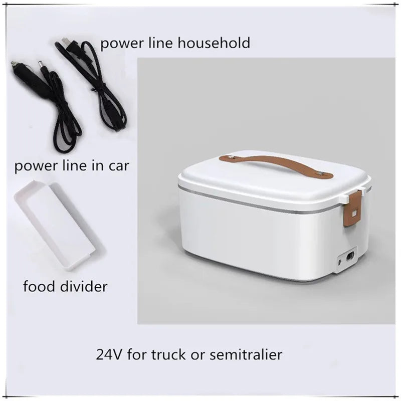 1.8L car microwave oven 12v24v multi-functional rice cooker large capacity water-free heating lunch box