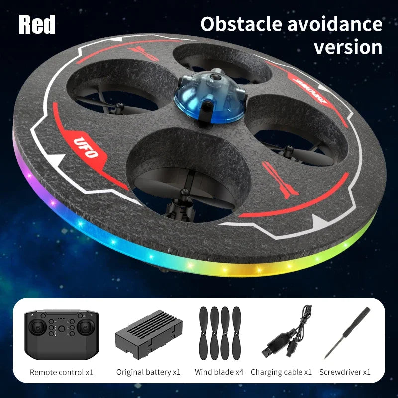 Drone with Camera Aircraft UAV Ufo Intelligent Obstacle Avoidance Aerial Foam Mini RC Helicopter Dron Toys for Kids Christmas