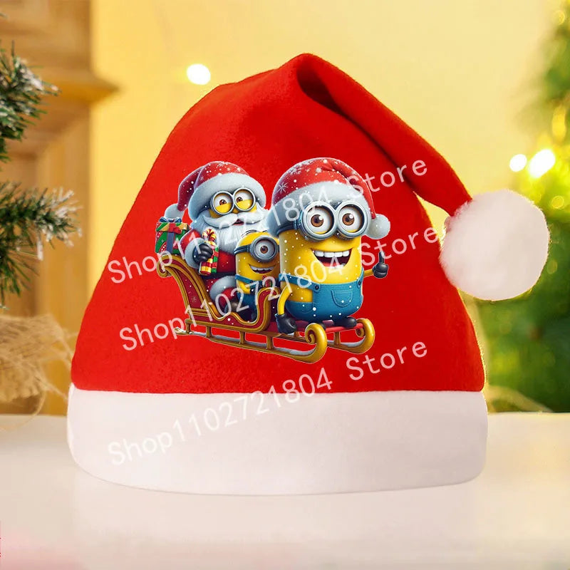 Christmas Hat Cartoon Anime Minions Holiday Atmosphere Adult child Cap Despicable Mesheng Xmas Party Theme Decoration Supplies
