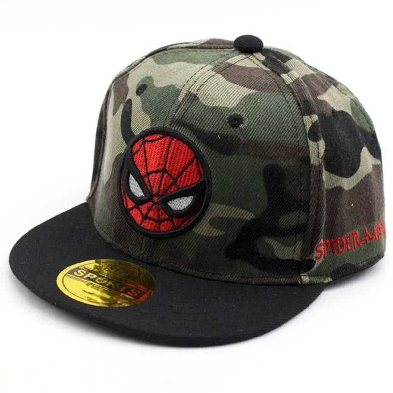 MINISO Anime Cartoon Marvel Spider Man Captain America Iron Man Children Baseball Cap 2-7 Years Boys Girls Hip Hop Sunshade Hat