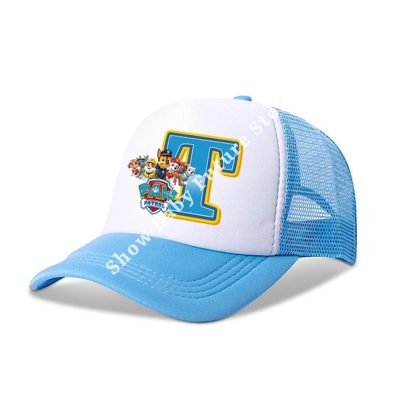 Paws Patrols Boys Girls Cute Letter Baseball Caps Children Cartoon Anime Breathable Mesh Hat Child Sunbonnet Kids Birthday Gifts