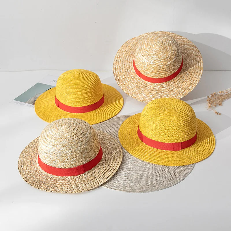 2024 New Straw Hat Anime Cosplay Prop Luffy Cap Role Play Stage Performance Accessories Adult Unisex Sunshade Hat Adult And Kids