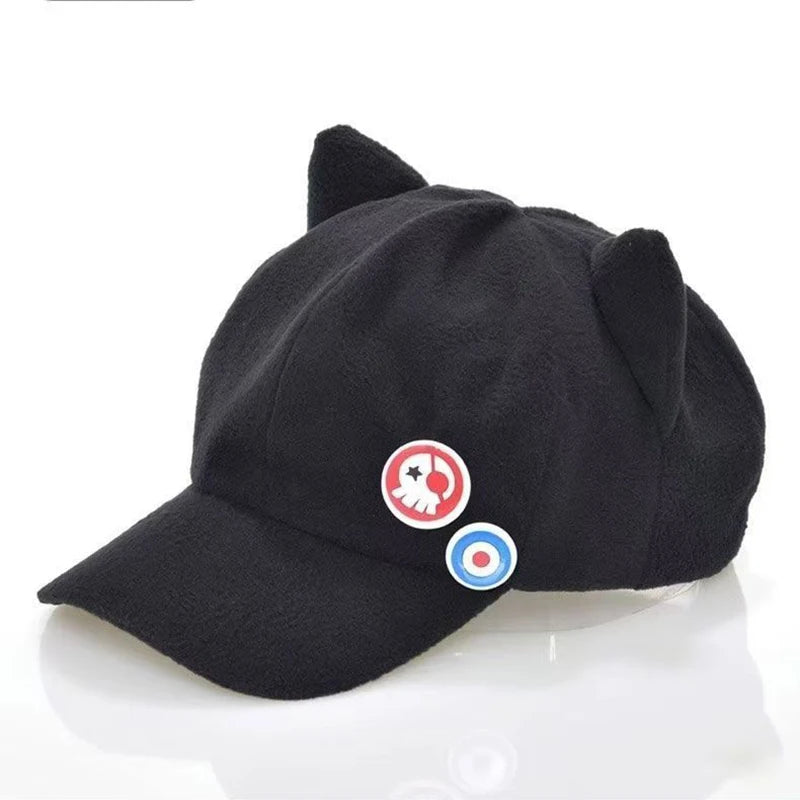 Shikinami Asuka Rangure Cat Ear Polar Fleece Hat Girls Cute Cap Anime Baseball Caps Cosplay Accessories Party Accessories Gifts