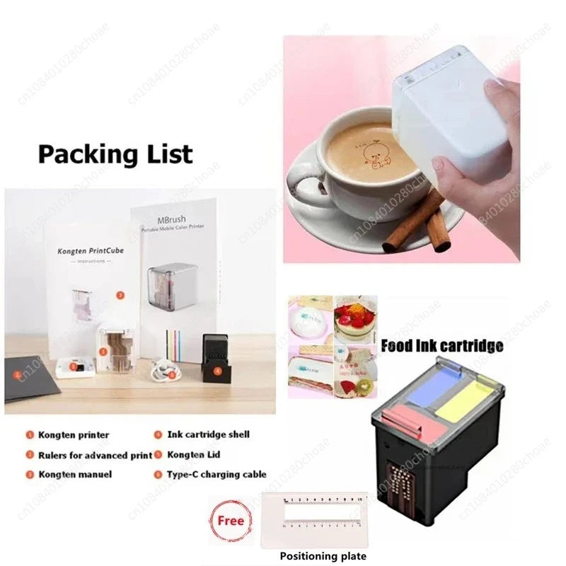 Mini Wifi Handheld Food Printer Coffee Latte Cake Macaron Personality Pattern Portable Small Printer