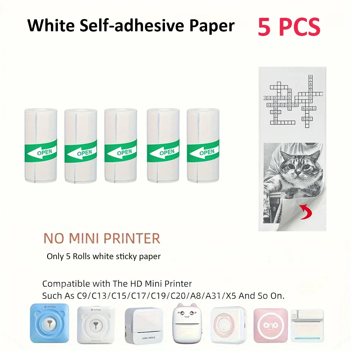Mini Printer Color Sticker Thermal Paper Label Paper Sticker Photo Papers For PeriPage PAPERANG Poooli 57mm width Photo Printer