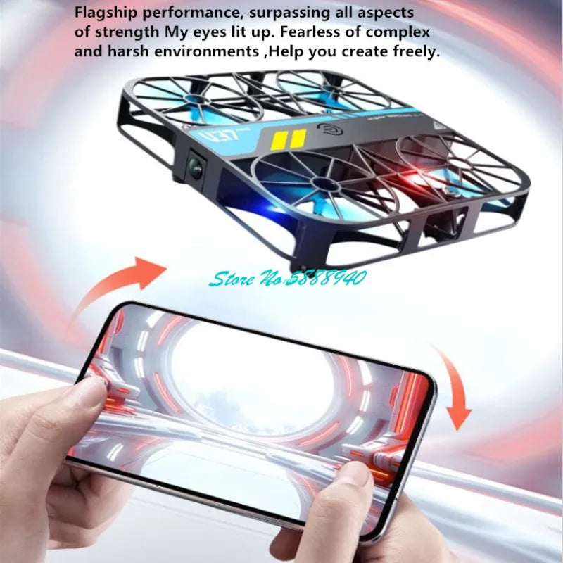 Full Protection WIFI FPV Square MINI RC Drone 8K HD Camera Gravity Sensor One Key Take-Off Remote Control Quadopcter Small UAV
