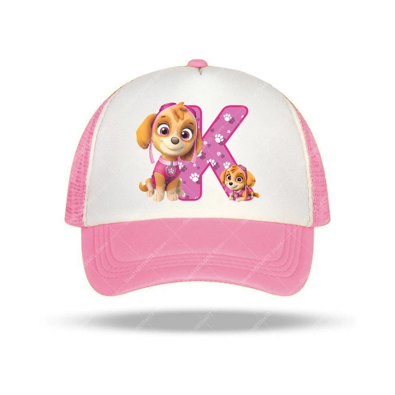 PAW Patrols Girl Cute Baseball Cap Skye A-Z English Letter Print Hat Summer Children Casual Accessories Kids Birthday Gifts 2025