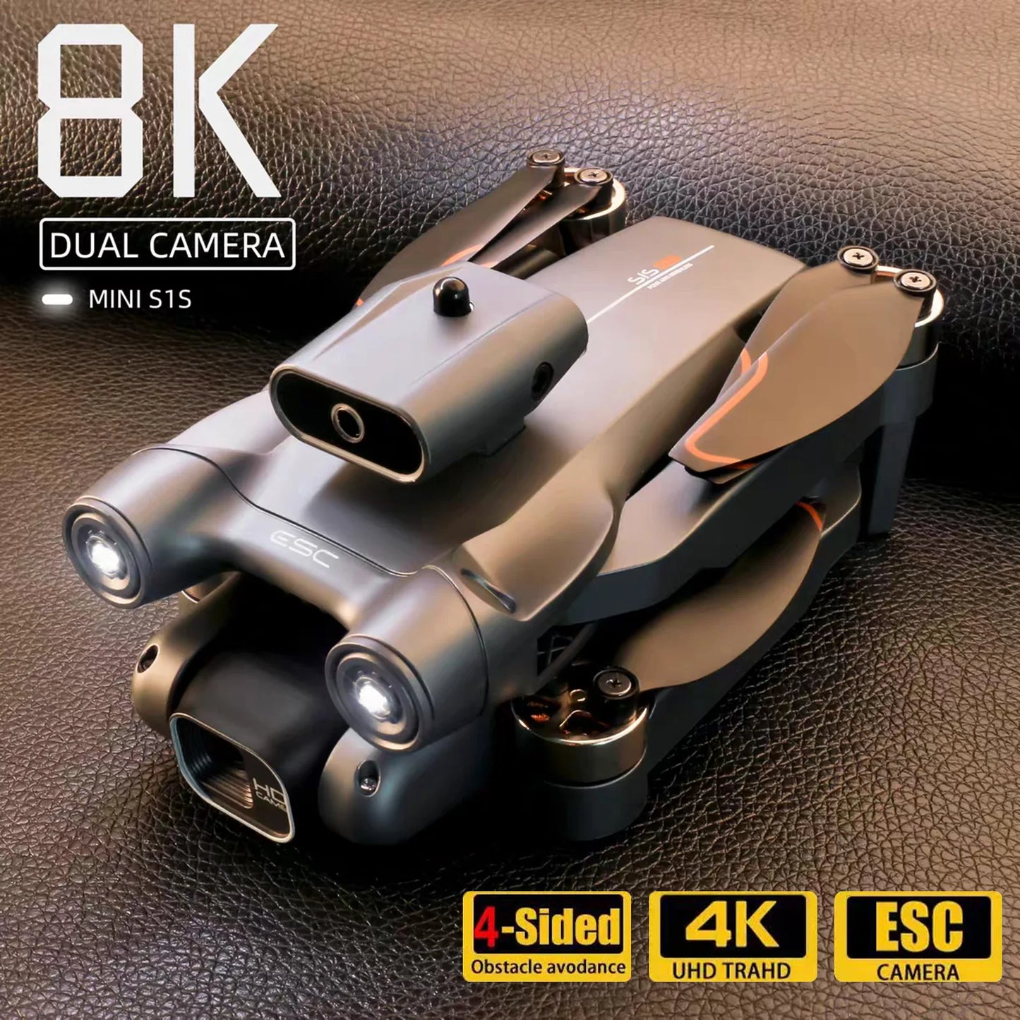 S1S Mini Drone with 4K HD Camera Brushless Optical Flow Intelligent Obstacle Avoidance Foldable RC Quadcopter Gift Small Dron