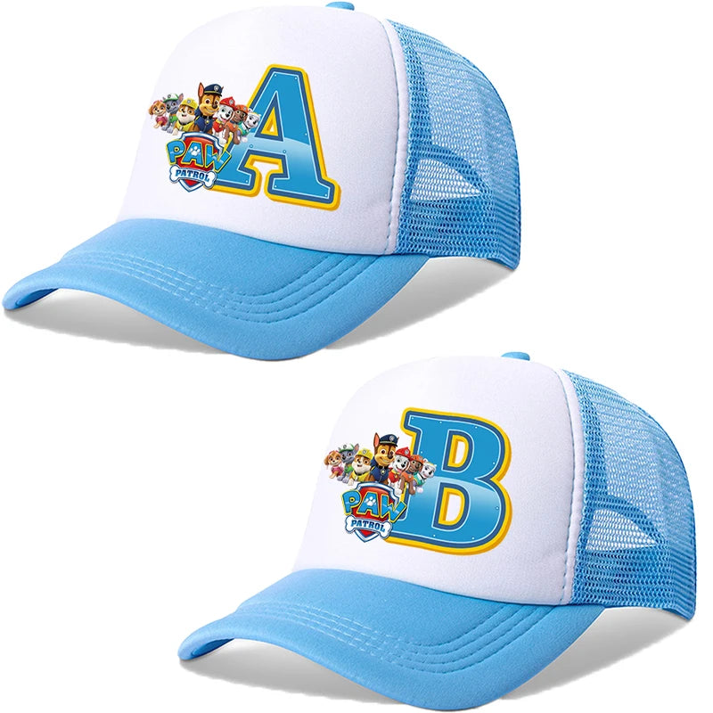 Paws Patrols Boys Girls Cute Letter Baseball Caps Children Cartoon Anime Breathable Mesh Hat Child Sunbonnet Kids Birthday Gifts