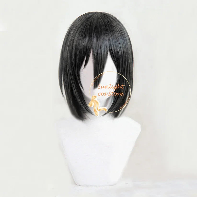 Synthetic Fyodor Dostoevsky Cosplay Wig Short Scalp Black Fyodor D Dostoevsky Anime Wig With Hat Heat Resistant Wigs + Wig Cap