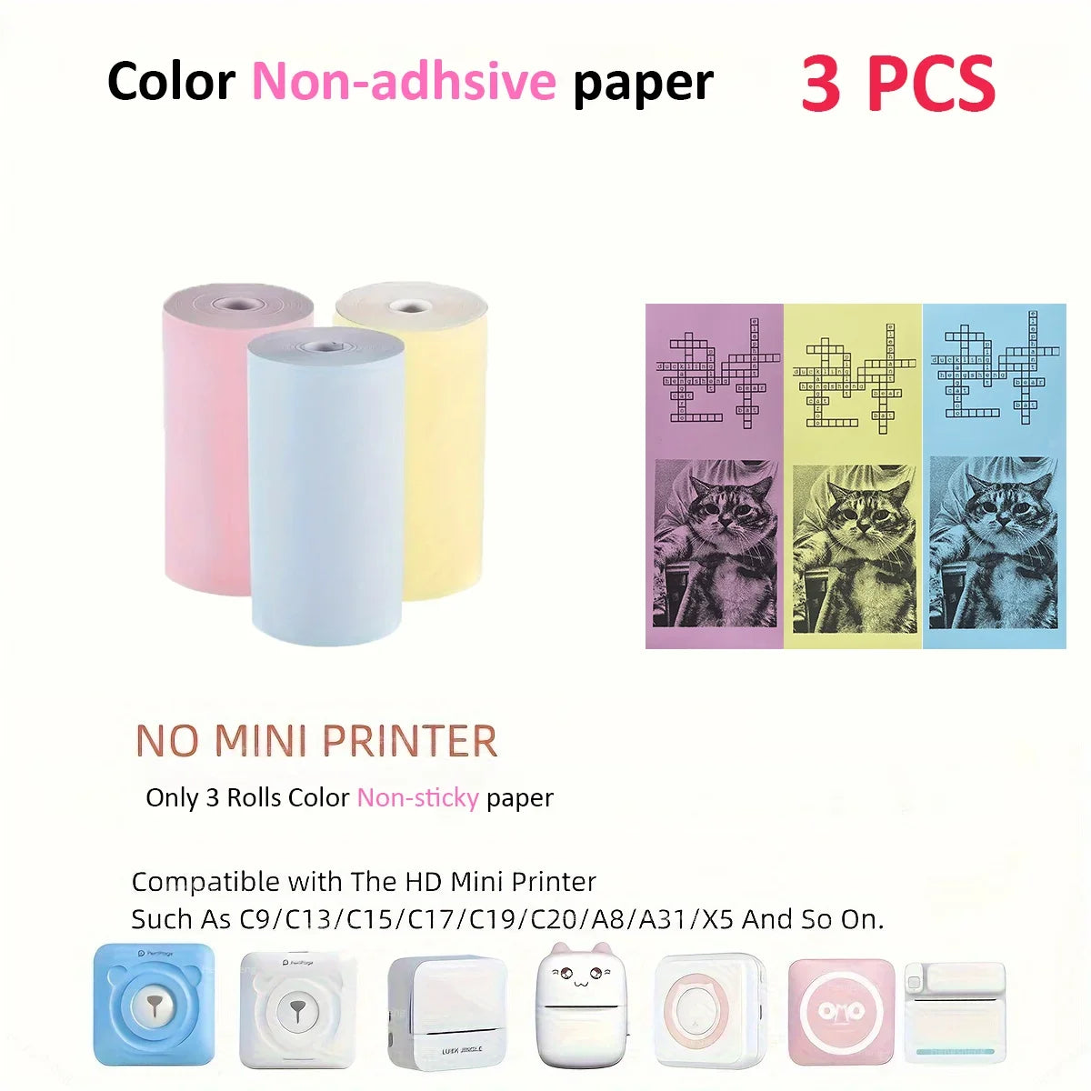 Mini Printer Color Sticker Thermal Paper Label Paper Sticker Photo Papers For PeriPage PAPERANG Poooli 57mm width Photo Printer
