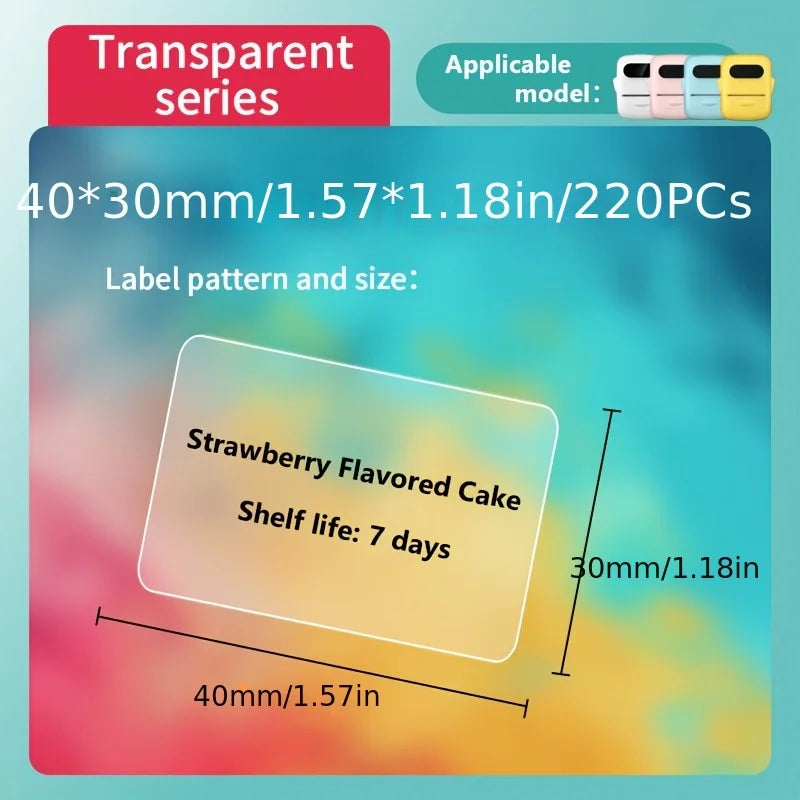 P50 Mini Label Machine Portable Wireless Thermal Label Printer, Suitable for 12-50mm Width Colorful Thermal Paper
