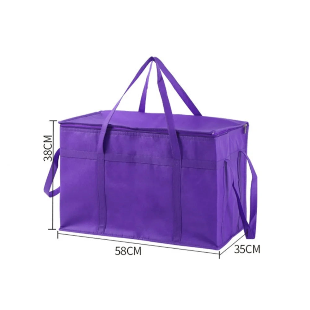 Large Capacity Picnic Bag Portable Insulated Food Pizza Delivery Bags For Food Warming Cooler Grocery Bag For Party Camping
