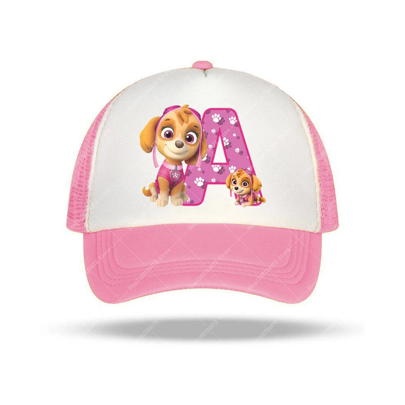 PAW Patrols Girl Cute Baseball Cap Skye A-Z English Letter Print Hat Summer Children Casual Accessories Kids Birthday Gifts 2025