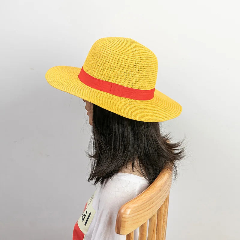 2024 New Straw Hat Anime Cosplay Prop Luffy Cap Role Play Stage Performance Accessories Adult Unisex Sunshade Hat Adult And Kids