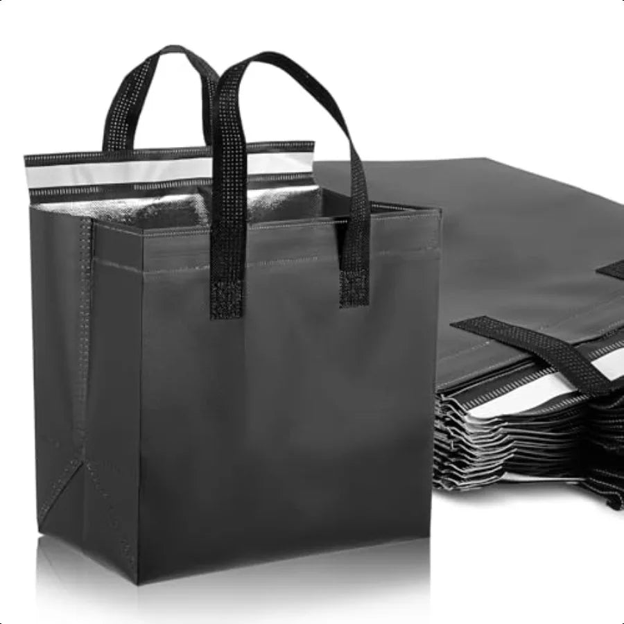 20 Pack Insulated Take Away Bags Small Insulated Cooler Bag Grocery Bags Insulated Grocery Bag for HotCold Food Food Delivery 9