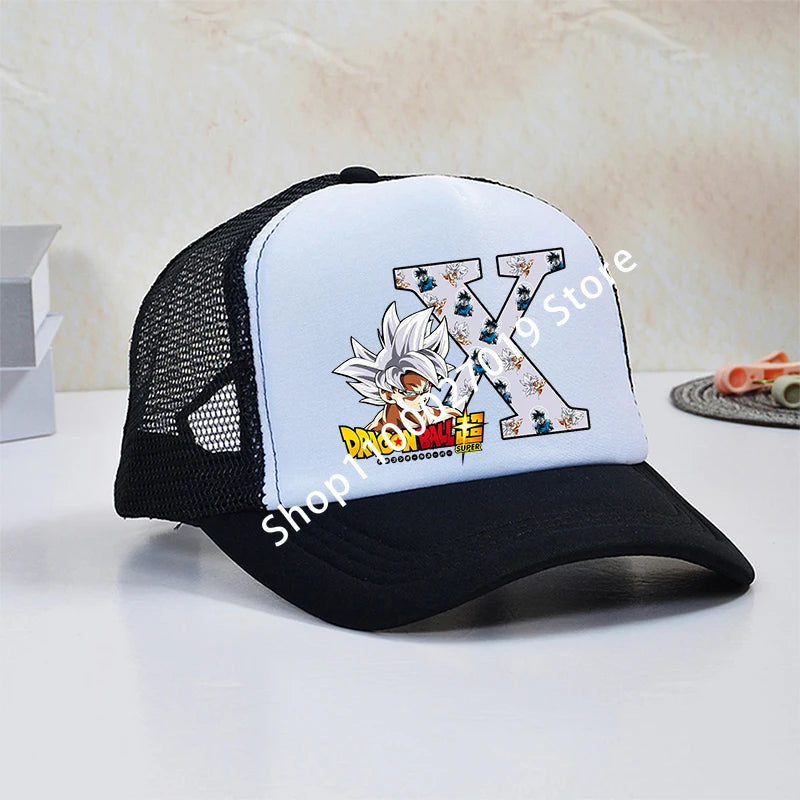 Dragon Ball Goku Boys Child Baseball Caps Letters Printed Children Breathable Mesh Hat Cute Cartoon Anime Sunbonnet Kids Gifts