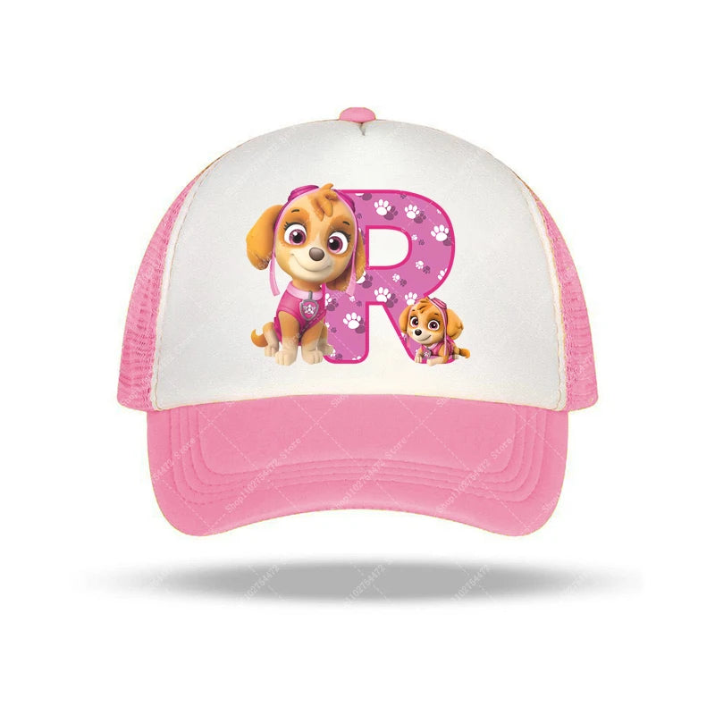 PAW Patrols Girl Cute Baseball Cap Skye A-Z English Letter Print Hat Summer Children Casual Accessories Kids Birthday Gifts 2025