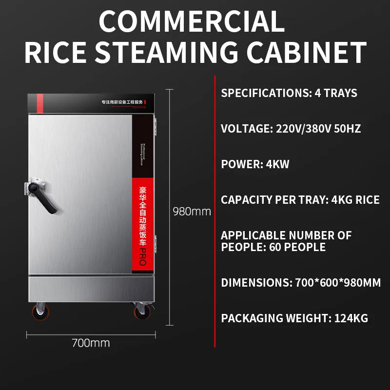 Steam Rice Cabinet Commercial Gas Electric Warmer Cooker Box Fully Automatic Hot Sale Professional Hotels High Quality Machine