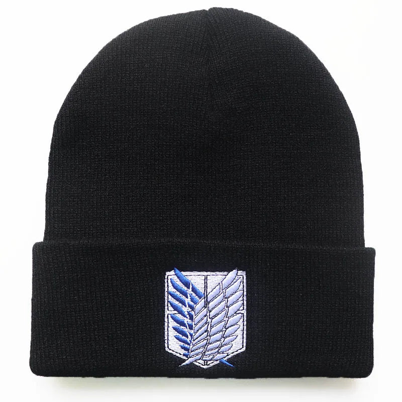 NEW Anime Attack on Titan Fashion Embroidery Knitted Hat New Men Women Hip Hop Hat Winter Hat Fashion Unisex Cap Streetwear gift