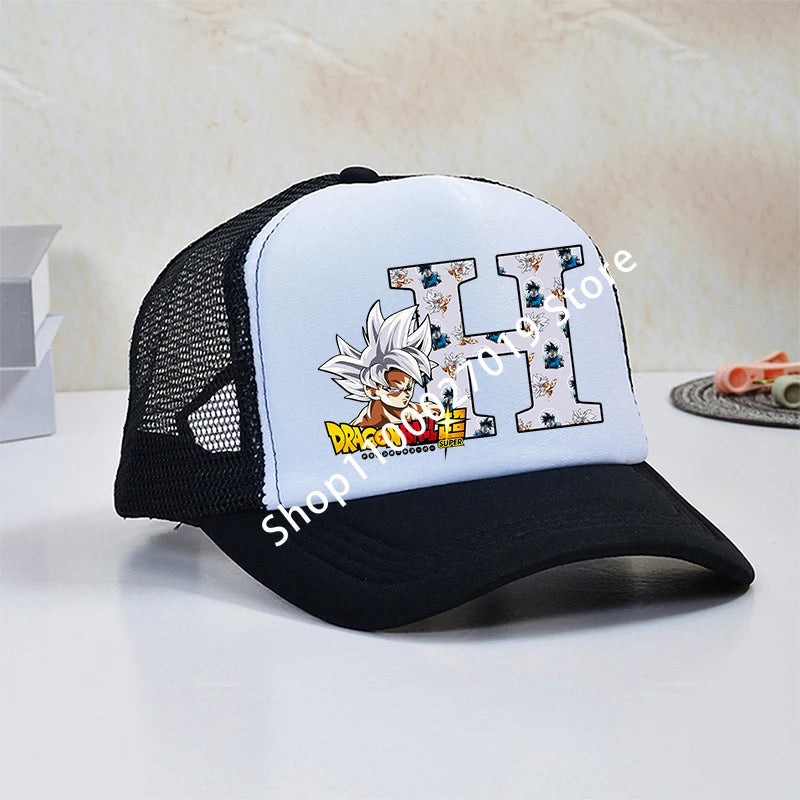 Dragon Ball Goku Boys Child Baseball Caps Letters Printed Children Breathable Mesh Hat Cute Cartoon Anime Sunbonnet Kids Gifts