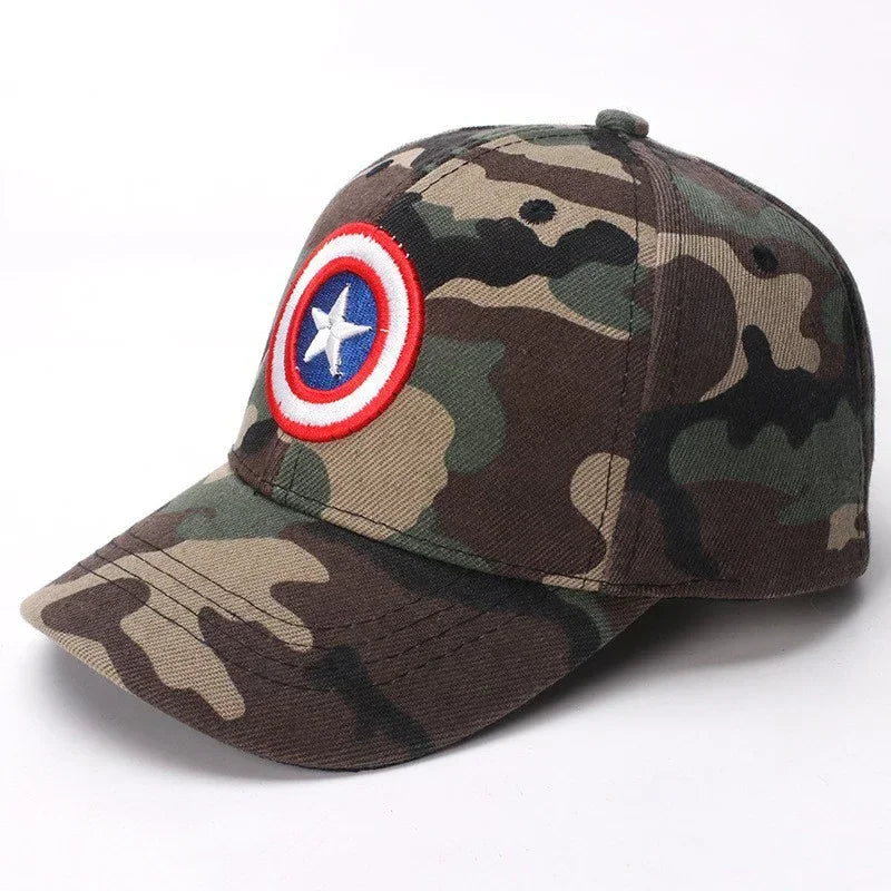 MINISO Anime Cartoon Marvel Spider Man Captain America Iron Man Children Baseball Cap 2-7 Years Boys Girls Hip Hop Sunshade Hat
