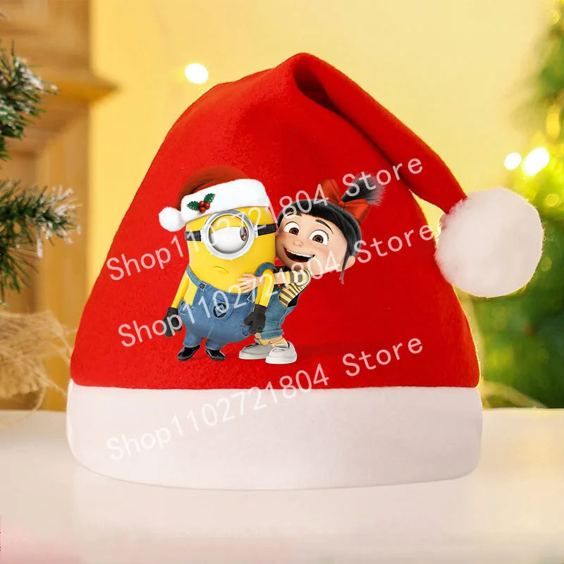 Christmas Hat Cartoon Anime Minions Holiday Atmosphere Adult child Cap Despicable Mesheng Xmas Party Theme Decoration Supplies