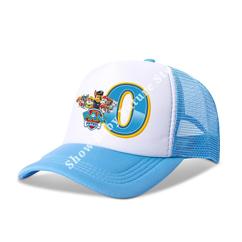 Paws Patrols Boys Girls Cute Letter Baseball Caps Children Cartoon Anime Breathable Mesh Hat Child Sunbonnet Kids Birthday Gifts