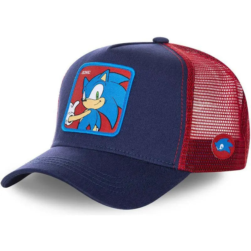 Sonic Snapback Caps Mesh Cap for Men Anime Baseball Cap Summer Cartoon Embroidered Hip Hop Women Outdoor Sun Hat Trucker Hats