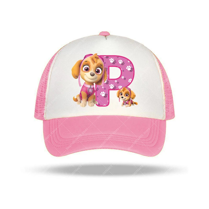 PAW Patrols Girl Cute Baseball Cap Skye A-Z English Letter Print Hat Summer Children Casual Accessories Kids Birthday Gifts 2025