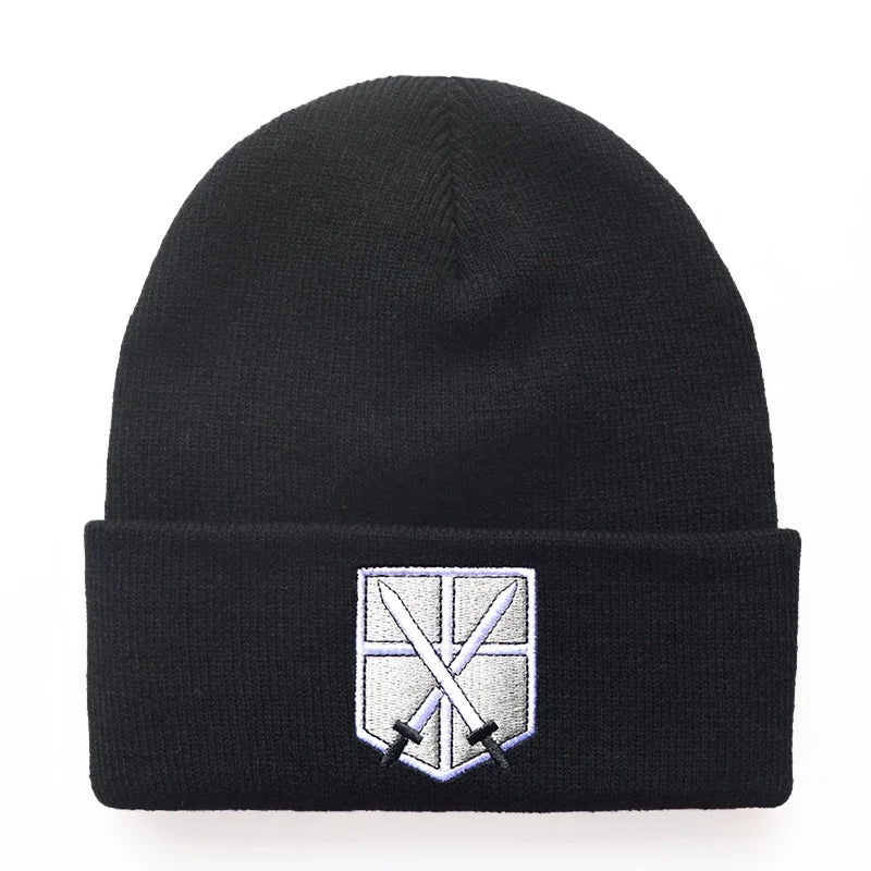NEW Anime Attack on Titan Fashion Embroidery Knitted Hat New Men Women Hip Hop Hat Winter Hat Fashion Unisex Cap Streetwear gift