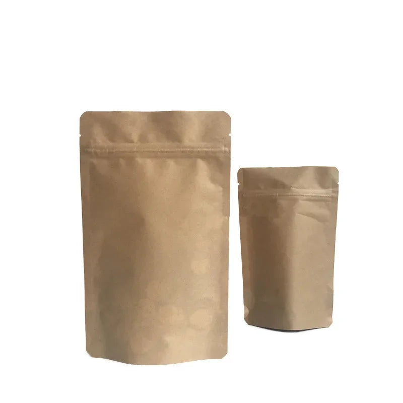 50pcs Compostable Stand Up Pouch 28g Coffee Spice Food Storage Bags Whey Protein Powder Customizable Printing Zipper Pouch