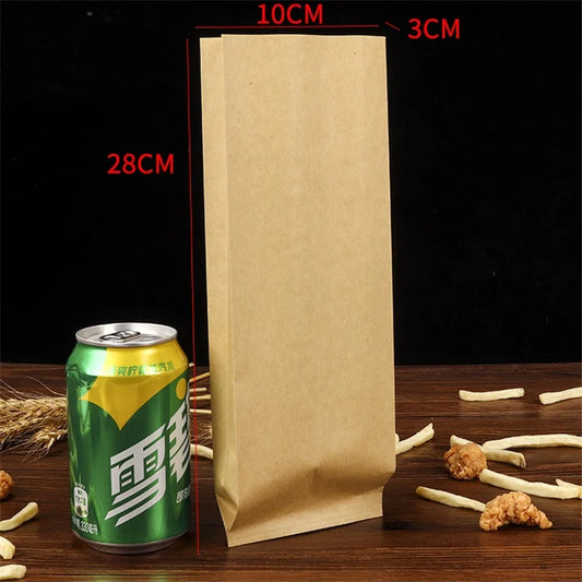 1000Pcs/Lot Kraft Paper Bag Oil proof for Hamburg Sandwich Donut Bread Food Packaging Biscuit Cookie Snacks Baking Takeaway Bags