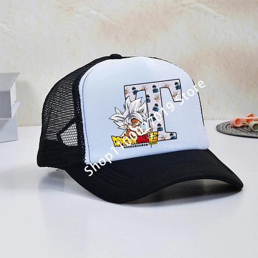 Dragon Ball Goku Boys Child Baseball Caps Letters Printed Children Breathable Mesh Hat Cute Cartoon Anime Sunbonnet Kids Gifts