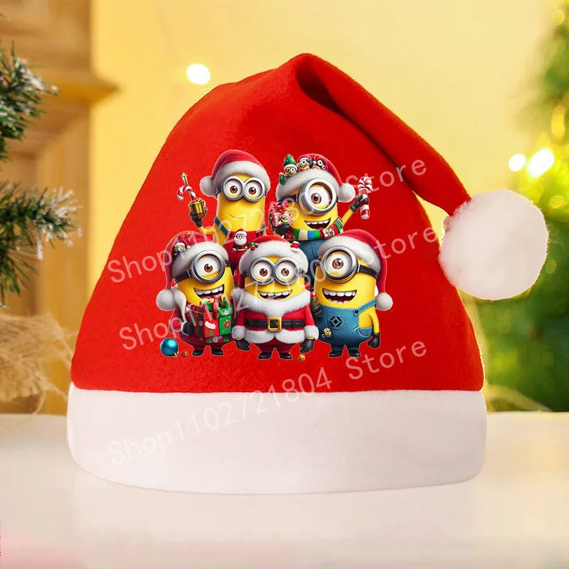 Christmas Hat Cartoon Anime Minions Holiday Atmosphere Adult child Cap Despicable Mesheng Xmas Party Theme Decoration Supplies
