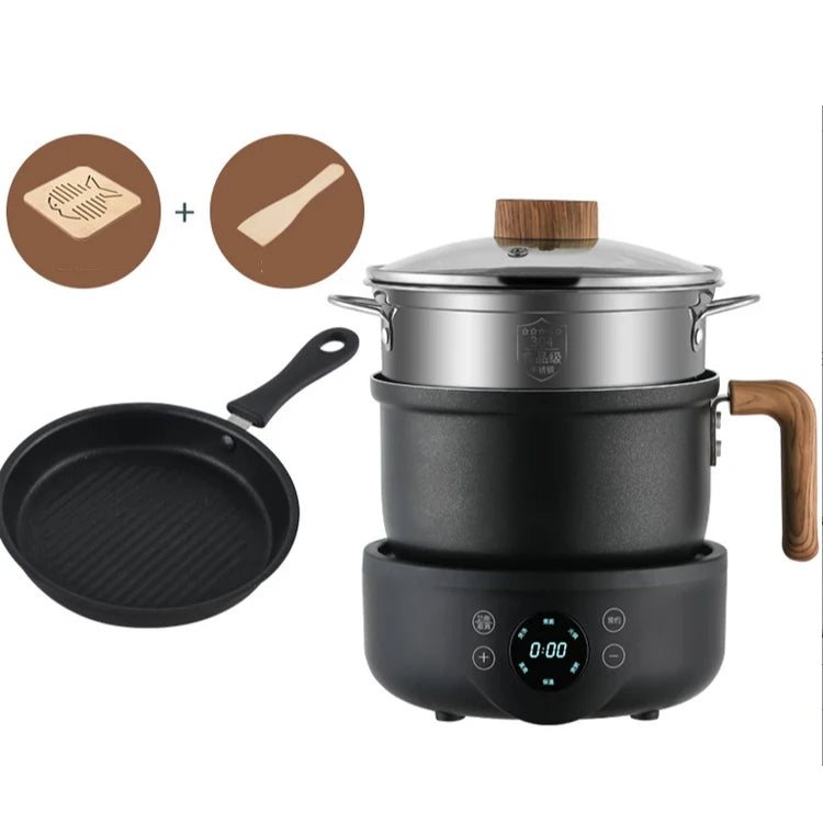Multifunctional Electric Cooking Pot Travel Rice Cooker Portable Split Frying Pan Electric Stew Soup Pot Boiler Cooking Skillet