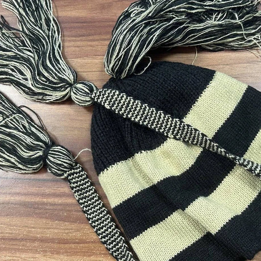 New Punk Style Jacquard Beanie Caps Anime Figure Same Design Y2K Knitted Warm Hip Hop Unisex Elastic Knit Hat Accessory