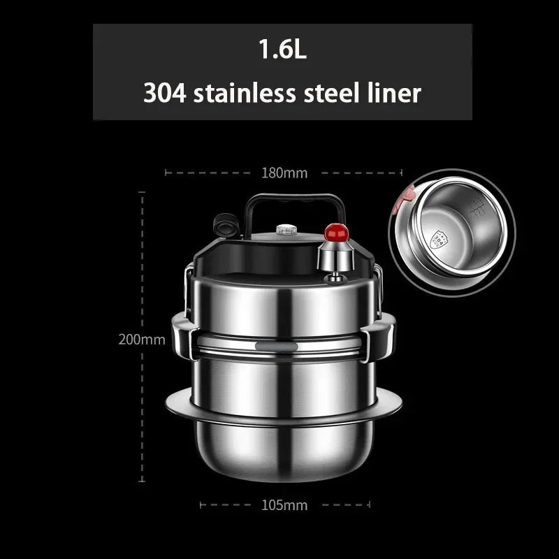 Household Pressure Cooker 304 Stainless Steel Cooking Machine Rice Maker Stew Pot Outdoor Induction Cooker Open Flame Universal