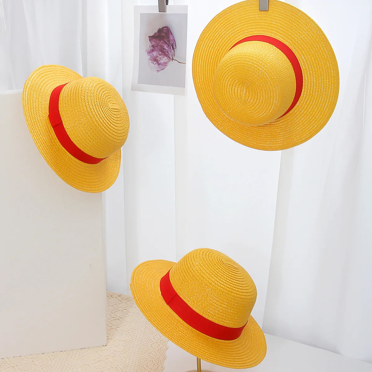 Halloween Anime children Luffy Straw Hats Cosplay Yellow Hat for Men Boys Party fancy cap