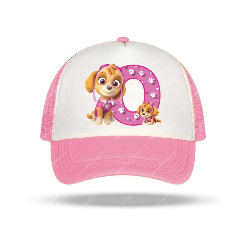 PAW Patrols Girl Cute Baseball Cap Skye A-Z English Letter Print Hat Summer Children Casual Accessories Kids Birthday Gifts 2025