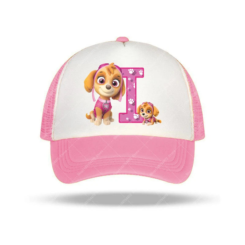 PAW Patrols Girl Cute Baseball Cap Skye A-Z English Letter Print Hat Summer Children Casual Accessories Kids Birthday Gifts 2025
