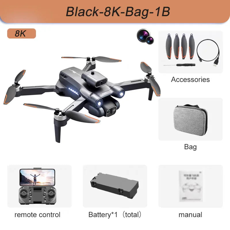 S1S Mini Drone with 4K HD Camera Brushless Optical Flow Intelligent Obstacle Avoidance Foldable RC Quadcopter Gift Small Dron